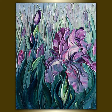 #iris #purple #flower Iris Painting, Palette Knife Painting, Impasto Painting, Oil Painting On ...