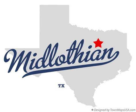 Map of Midlothian, TX, Texas