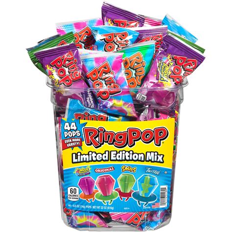 Ring Pop Assorted Flavors Lollipops Candy Tub Bulk Variety Pack, 0.5 Oz, 44 Count - Walmart.com ...