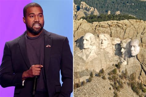 Kanye West tweets photo of his face on Mount Rushmore