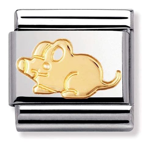 Nomination Classic Link Charm - Plain Gold Mouse – Curios Gifts