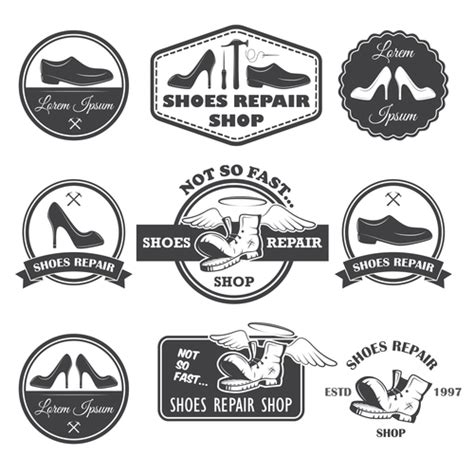 Vintage shoe repair shop logo vector free download