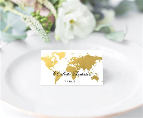 Destination Wedding Place Cards Template Travel Themed - Etsy