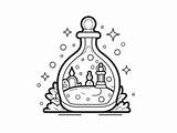 Potion Bottle For Young Wizards  Coloring Page sketch template
