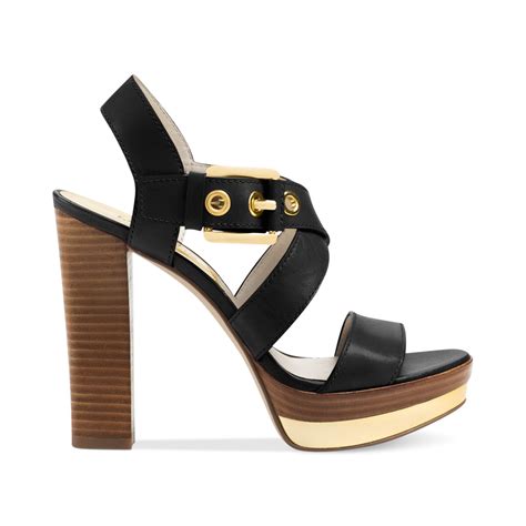 Lyst - Michael Kors Michael Calder Platform Sandals in Black