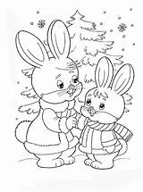 Free Winter Bunny Coloring Pages & Book For Kids sketch template