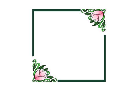 Ornament border Design with Flora And Pink Flower Theme 13078248 PNG