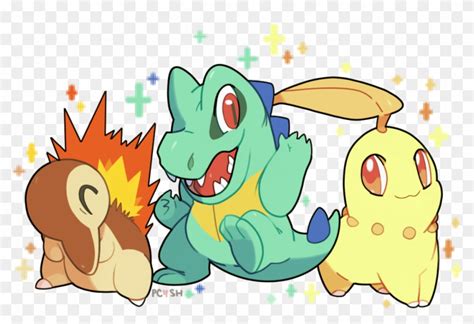 Starters Hgss , - Shiny Starters Gen 2, HD Png Download - 1000x700(#3176522) - PngFind