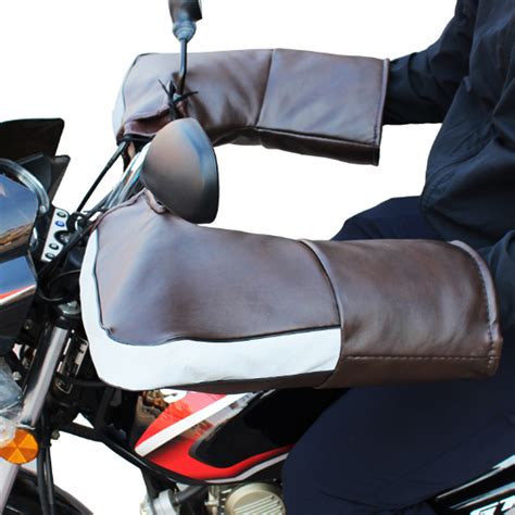 Waterproof Motorcycle Leather Handlebar Gloves Snowmobile Winter Hand ...