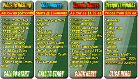 Ecommerce Web Design, Hosting, domains, shopping cart merchant account