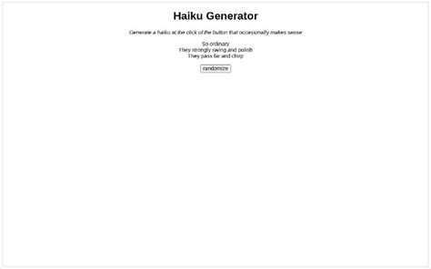 Haiku Generator