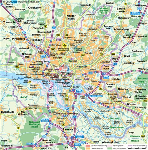 Map of Hamburg (City in Germany) | Welt-Atlas.de