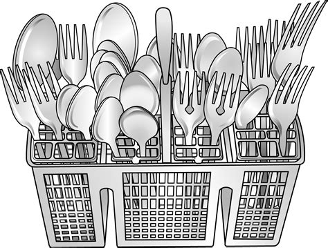 Unload Dishwasher Clipart Black And White