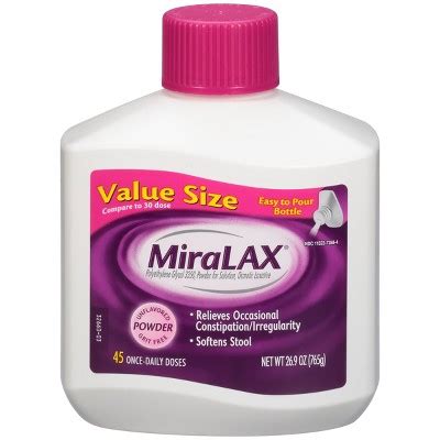 Miralax Gentle Constipation Relief 45 Doses Without Harsh Side Effects ...