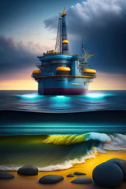 Premium AI Image | Oil platform for gas and petroleum or crude oil