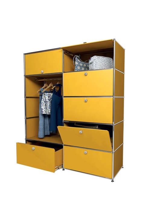 USM modular furniture wardrobe yellow meuble USM Haller dressing jaune ...