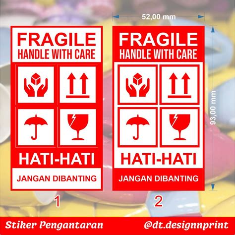 STIKER FRAGILE / STIKER HATI-HATI BARANG PECAH BELAH MURAH | Shopee ...