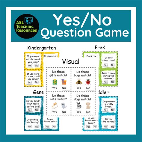 Yes or No Question Game - ASL Teaching Resources