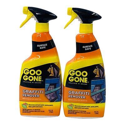 2 Spray Bottles Goo Gone Graffiti Remover 24 fl oz Paint Remover Citrus ...