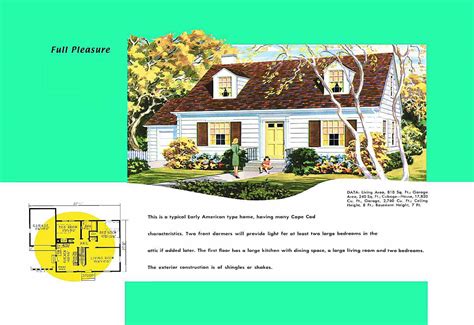 Cape Cod House Plans - 1950s America Style