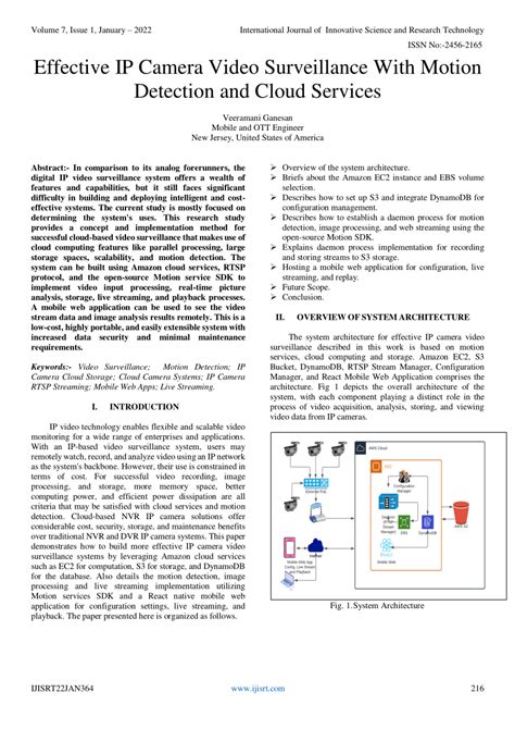 (PDF) Effective IP Camera Video Surveillance With Motion Detection and ...