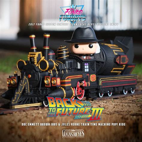 "Doc Emmett Brown 1885 with Jules Verne Train Time Machine Pop! Ride" custom by John Lucas Reyes ...