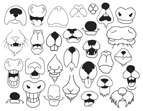 Cartoon animal noses