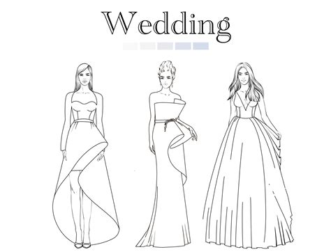 Fashion coloring dress wedding | Images :: Behance