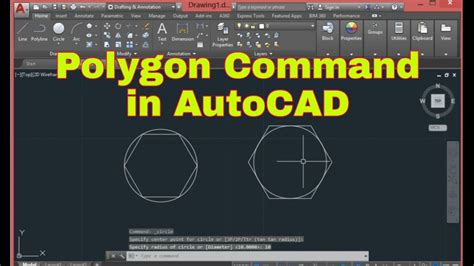 Polygon Command in AutoCAD || What is Inscribed In Circle and Circumscribed about Circle - YouTube