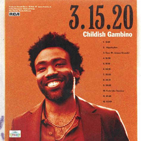 Childish Gambino - 3.15.20 : r/freshalbumart