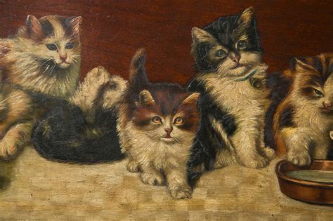 Beautiful Oil on Board Painting of Kittens For Sale at 1stDibs | kittens for sale ...