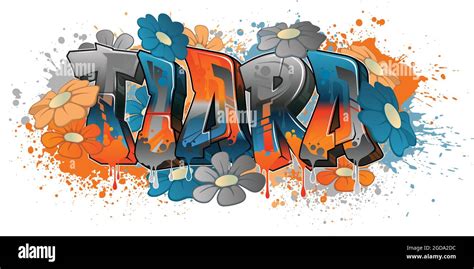 Graffiti styled Name Design - Tiara Cool legible graffiti art Stock Photo - Alamy