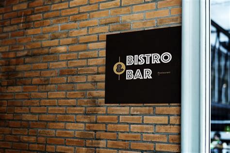 Bar Logo, Logo Restaurant, Logo Mockup, Wall Bar, Brick Wall, Free Photos, Letter Board, Photo ...