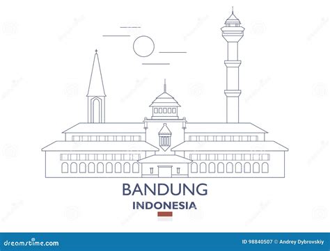 Bandung City Skyline, Indonesia Stock Vector - Illustration of modern ...