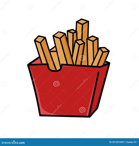 French Fries Logo Vector Design in Red Colored Container Stock Vector ...