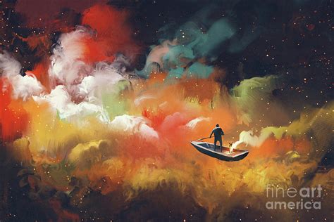 Journey To Outer Space Painting by Tithi Luadthong