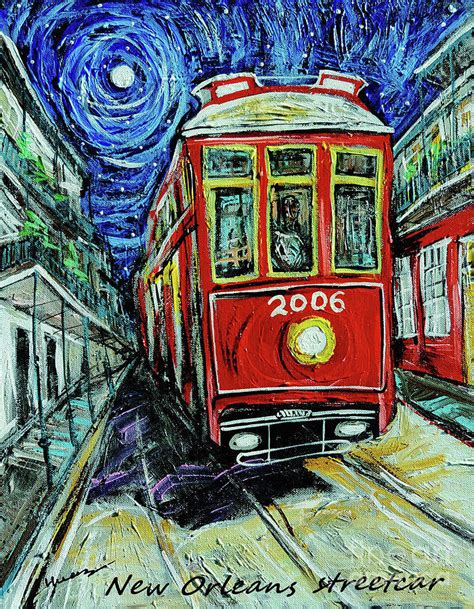 New Orleans Streetcar Painting by XiangHongHuang Art - Fine Art America