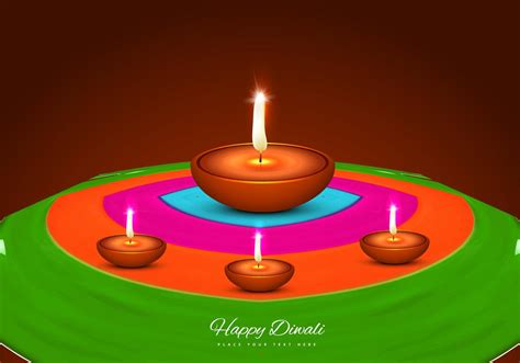 Diya On Rangoli 106507 Vector Art at Vecteezy