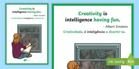 Creativity is Intelligence Having Fun Motivational Poster English ...