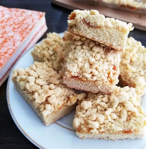 Apricot Jam Bars with a Crumb Topping - Eats Delightful