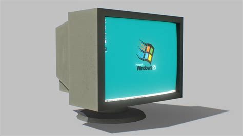 Nineties Obsolete Tower Pc Computer And Windows 95 Logo On, 44% OFF