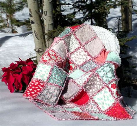 WINTERBERRY Prefringed Rag Quilt Kit