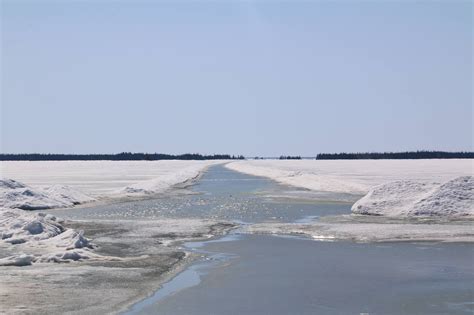 Big Trout Lake, Ontario • April 2018 • What is left of the winter road ...