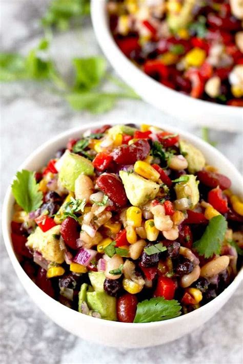 This protein-rich Mexican Three Bean Salad is loaded with southwestern ...