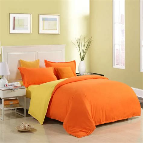 Modern Minimalist Style Bedding Orange Bright Quilt Cover Soft And Comfortable Duver Cover Bed ...