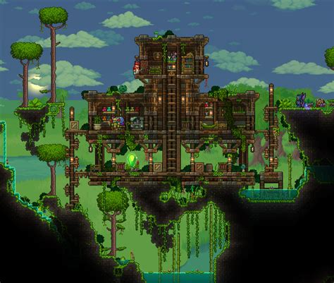 (2) New Jungle build. Day and night time images :) : Terraria Terraria House Design, Terraria ...