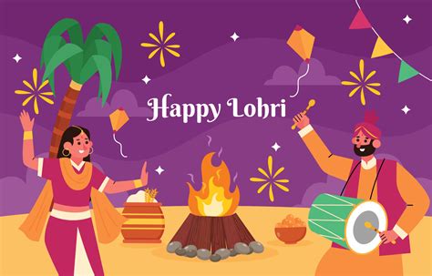 Lohri Festival Celebration Background 16306110 Vector Art at Vecteezy