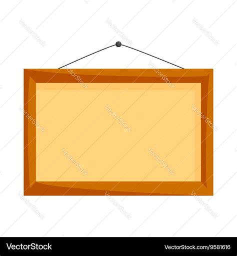 Wooden frame icon cartoon style Royalty Free Vector Image