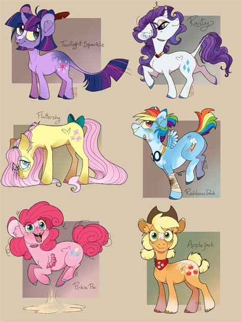 Mane 6 redesign by Rubenite | My little pony cartoon, My little pony ...