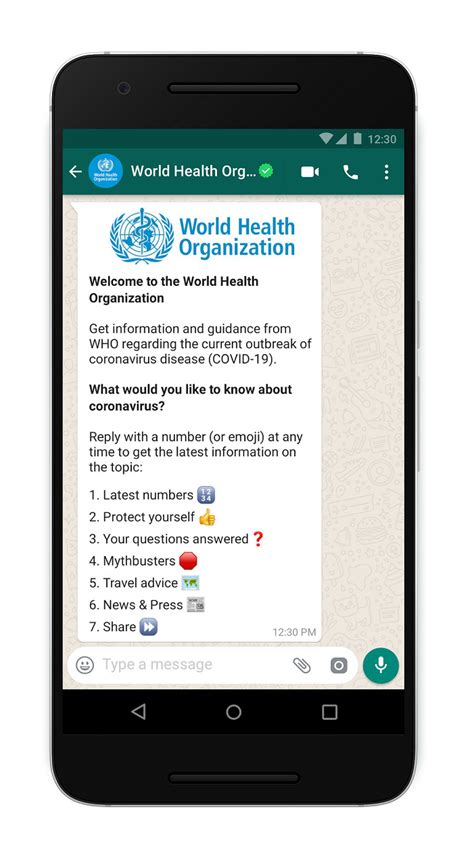 WhatsApp과 WHO는 코로나 바이러스와 관련된 질문에 답변하기 위해 챗봇을 시작합니다